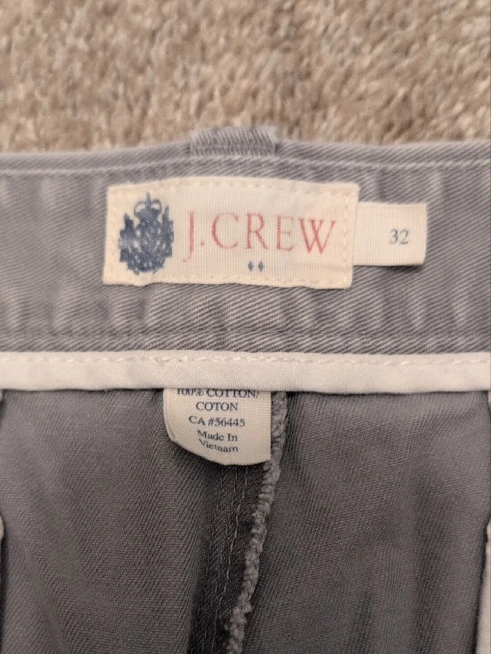 J. Crew Light Gray Flat-Front Chino Shorts